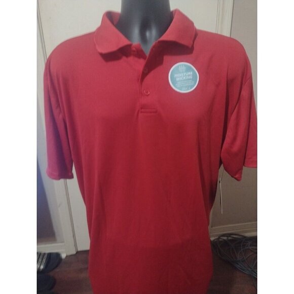 Galaxy Other - New NWT Men's Galaxy Size 3XL Solid Red Short Sleeve Polo Shirt Moisture Wicking